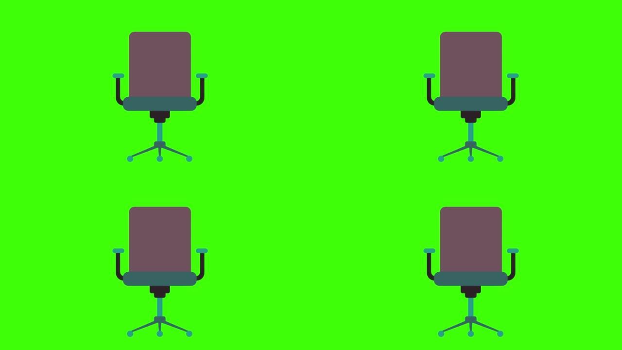 绿色背景上的舒适椅子