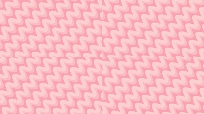 圆角的粉色之字形线向斜方向移动。