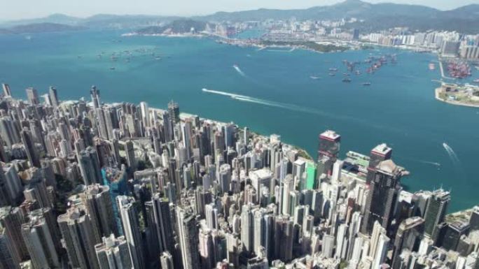 香港峰景及香港岛与九龙的天际线
