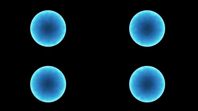 蓝色的闪电环，行星地球，由粒子组成的地球metaverse抽象的能量环与闪电放电。渐渐地，环出现了，
