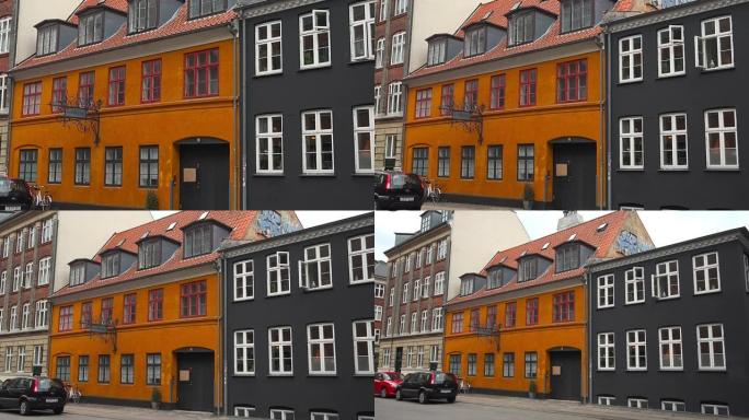 一栋老房子的漂亮门面。哥本哈根。丹麦。
