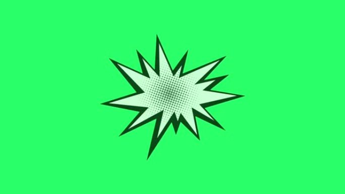 绿色背景上的动画黑色炸弹。
