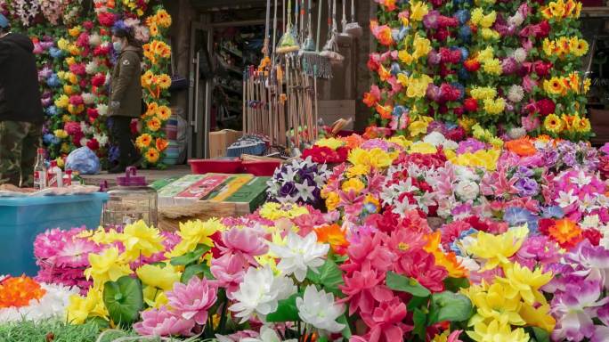 纸花清明节扫墓祭奠用品地摊售卖