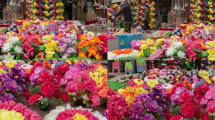 纸花清明节扫墓祭奠用品地摊售卖