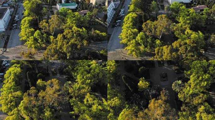 无人机拍摄的巴格拉特新库巴公园。城市苏忽米