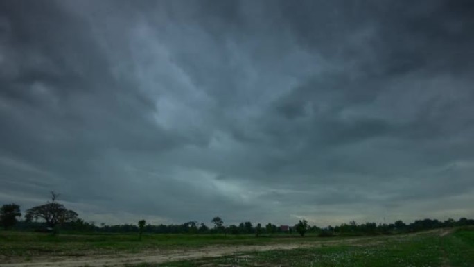 风暴云时间流逝乌云密布大雨前夕天空乌云