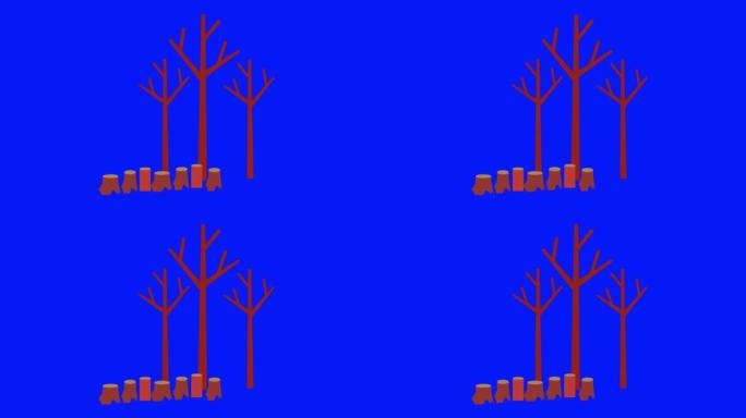 蓝屏上死树图标的动画