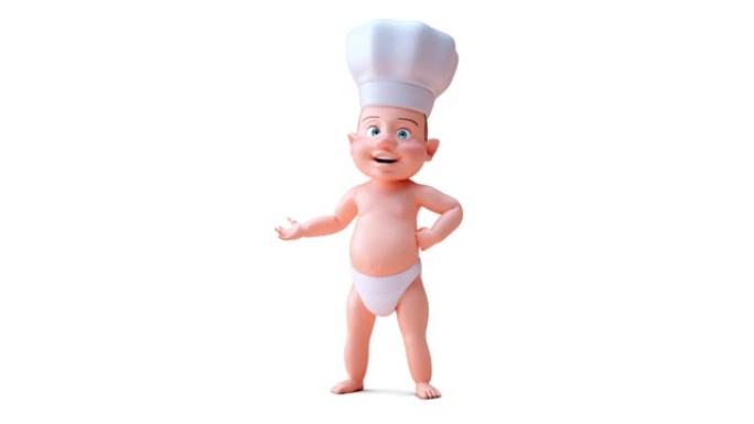 婴儿厨师的有趣3D卡通