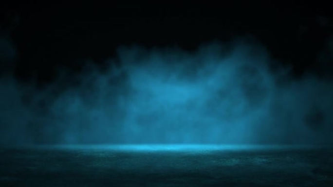 在沥青上飞舞的烟雾被霓虹灯照亮。动画循环股票视频。