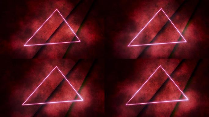 霓虹灯红灯和三角形