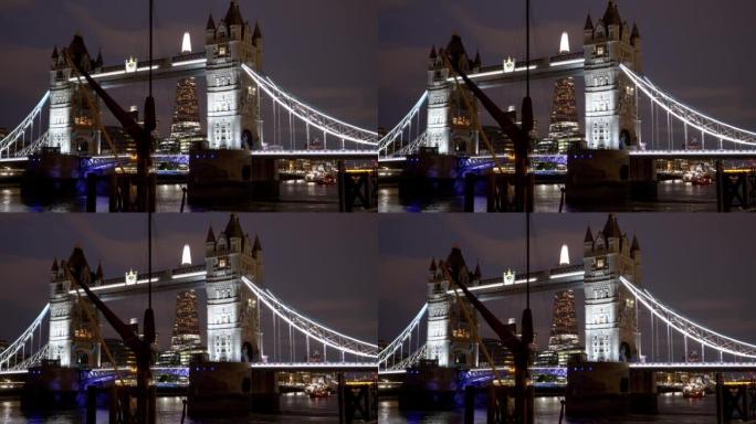 伦敦塔桥和晚上的碎片