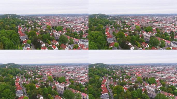 比勒费尔德: 德国城市的鸟瞰图 -- 从上面看欧洲的风景全景