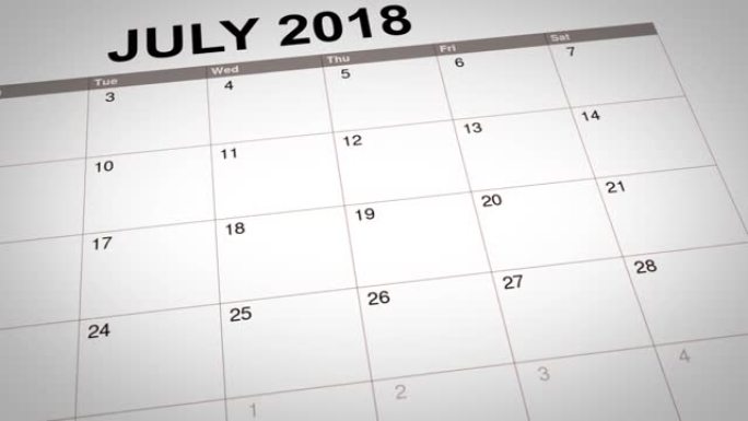 2018年日历中7月18日标记和书写的加入健身房文本的特写。加入健身房提醒的概念