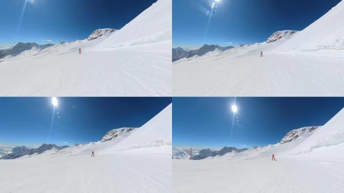 在楚格峰上滑雪
