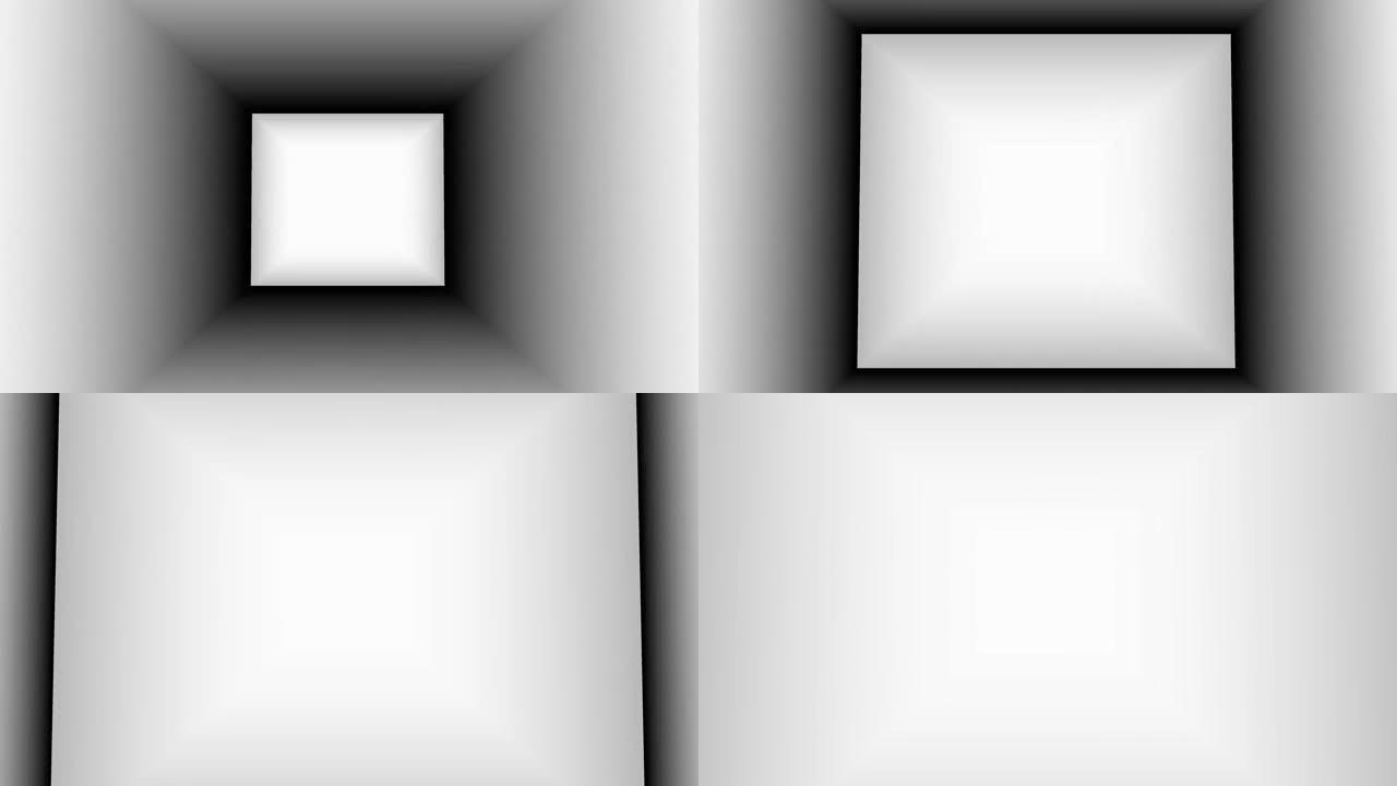 黑白3D背景动画。视频的过渡动画。几何简约动画。