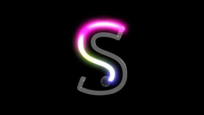 霓虹灯打开字母S的动画