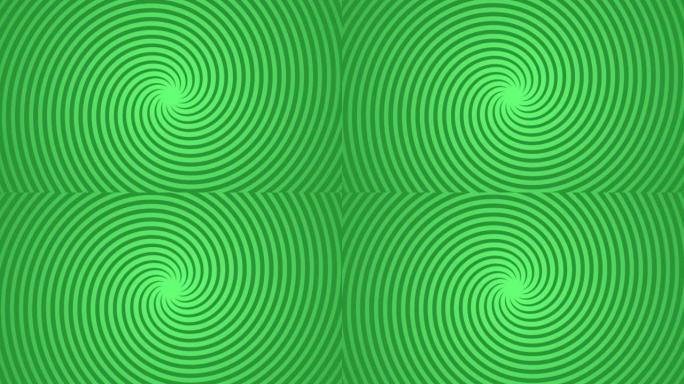 绿色涡旋围绕绿色背景的中心旋转。