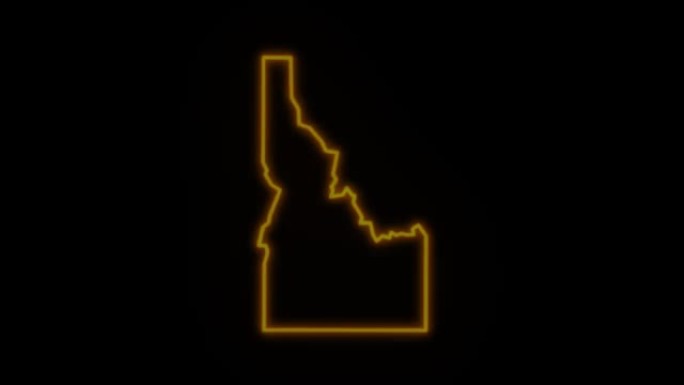 爱达荷州美国，美国地图霓虹灯动画