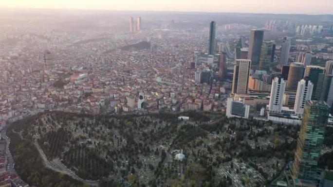 空中Zincirlikuyu伊斯坦布尔，高速公路无人机射击