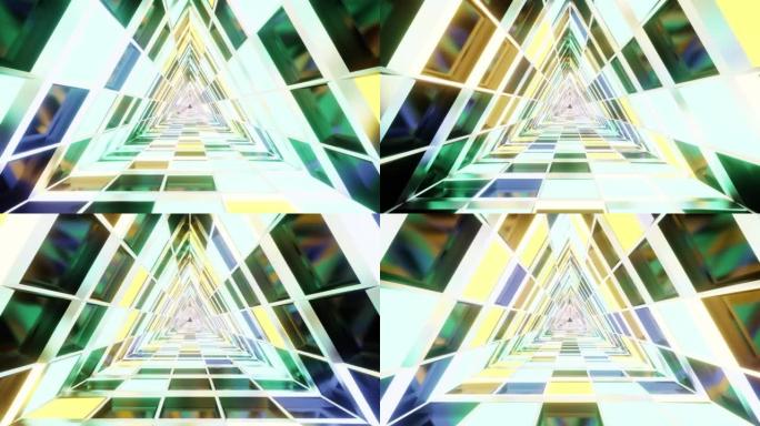 水晶镜像三角形VJ循环背景