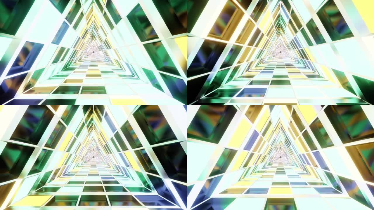 水晶镜像三角形VJ循环背景