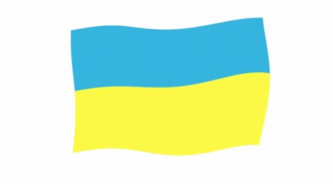 乌克兰国旗。国旗的动画。卡通