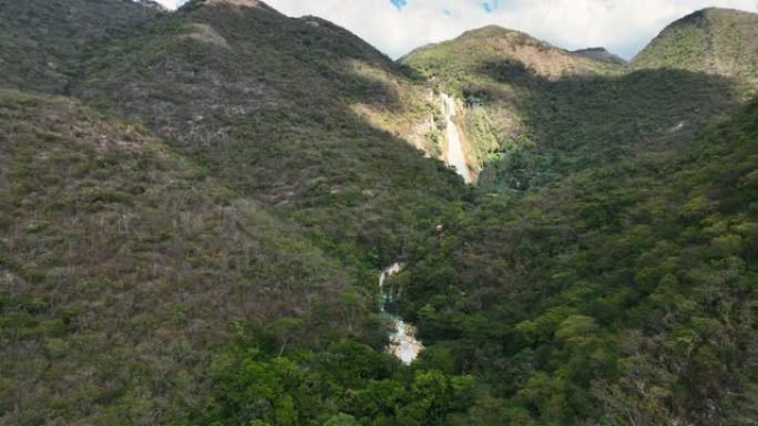 恰帕斯州埃尔奇弗隆瀑布的鸟瞰图