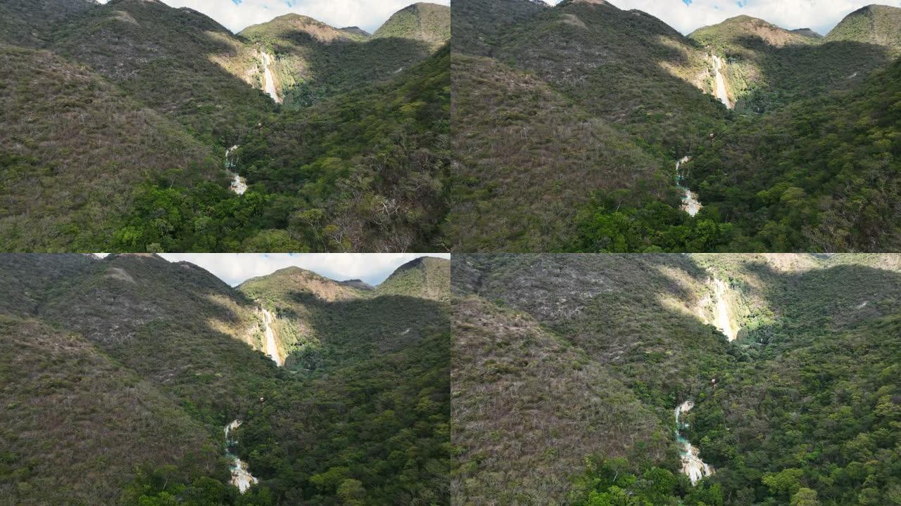 恰帕斯州埃尔奇弗隆瀑布的鸟瞰图