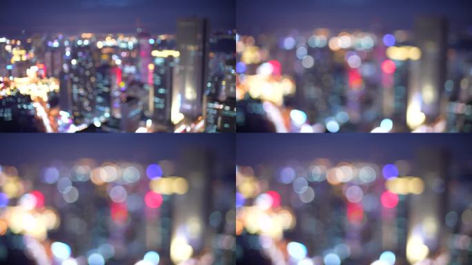 城市夜景光斑虚化 霓虹灯