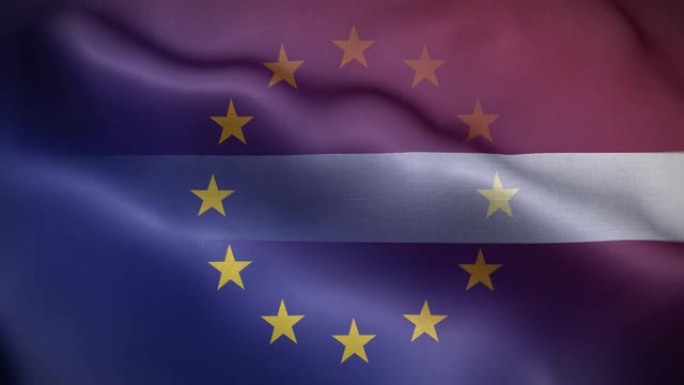 EU拉脱维亚国旗循环背景4K