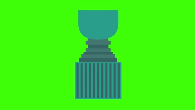 绿屏背景上花瓶图标的动画