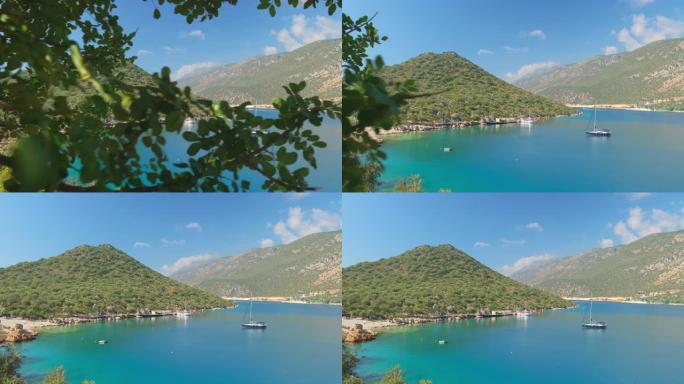 土耳其安塔利亚省卡斯镇美丽的泻湖和小海滩