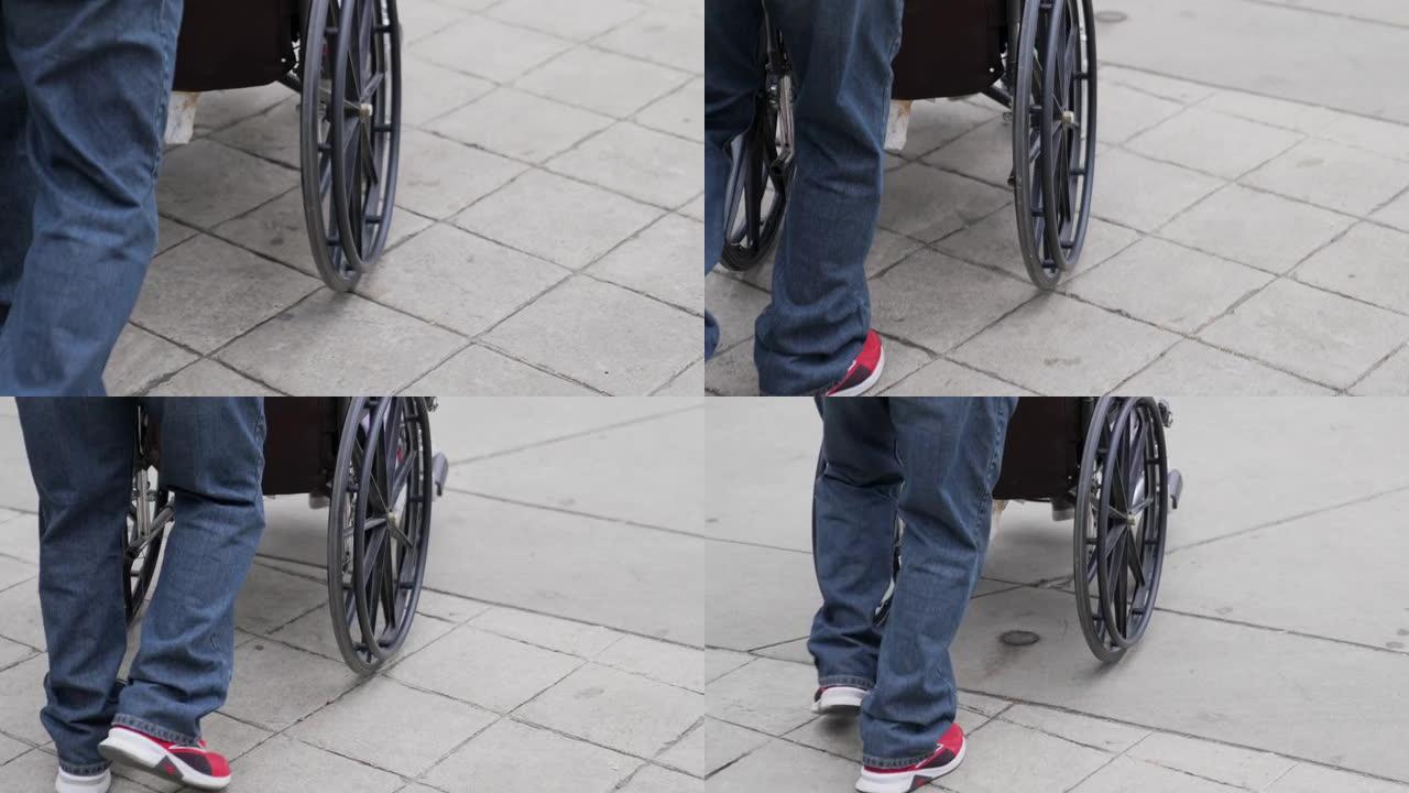 残障轮椅乘客被推POV