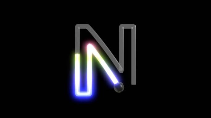 霓虹灯打开字母N的动画