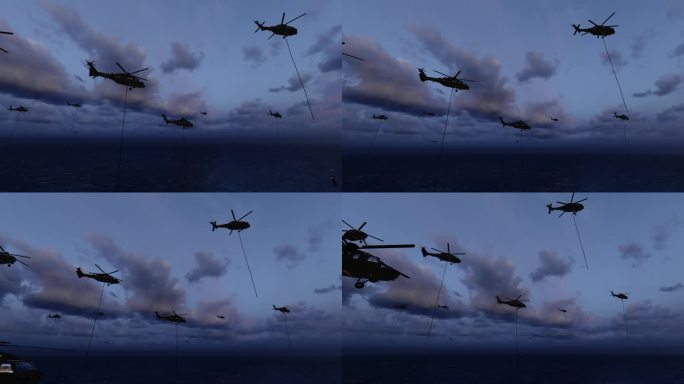 中国直升机夜晚跳伞