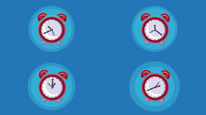 红色闹钟设备动画