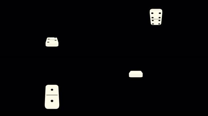 多米诺骨牌倒计时5秒。包括三种不同的移动模式。