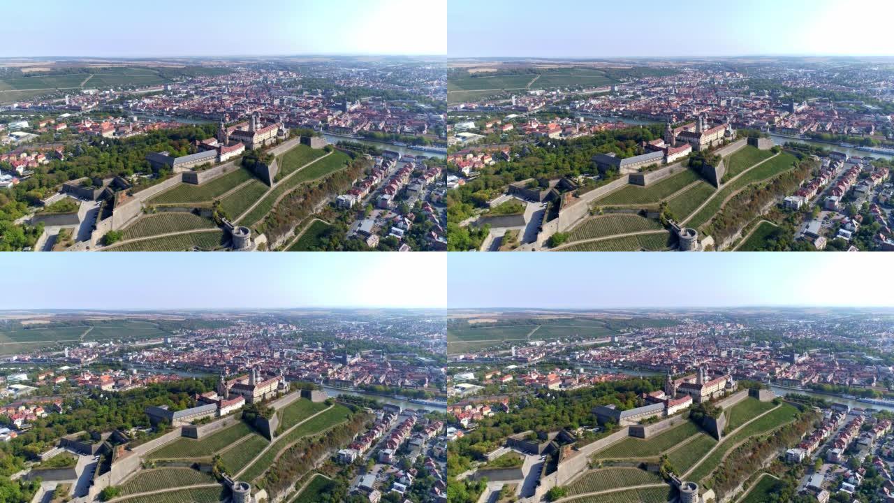 秋日晴朗的维尔茨堡和马里恩贝格要塞