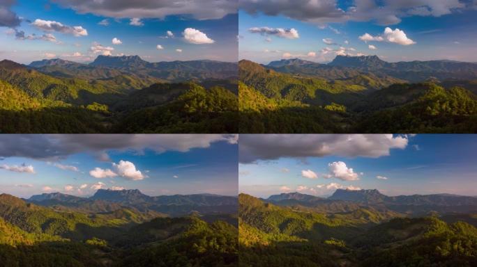 飞往泰国清迈哈杜比视点Doi Luang Chiang Dao山的无人机的4k Hyperlapse