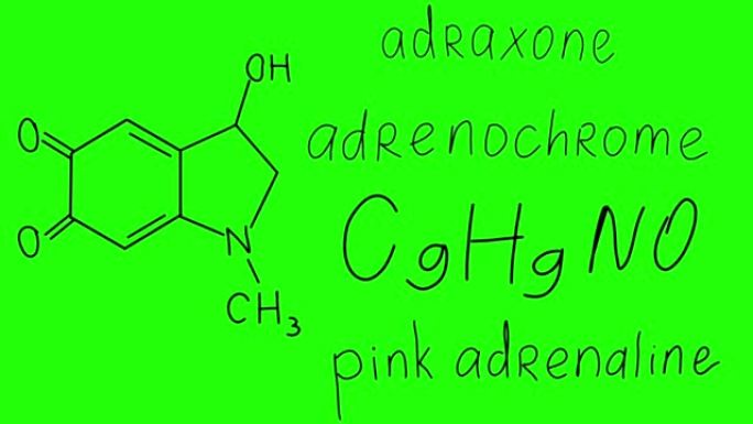 化学和分子式Adrenochrome。包括阿尔法频道。你可以插入你的背景。