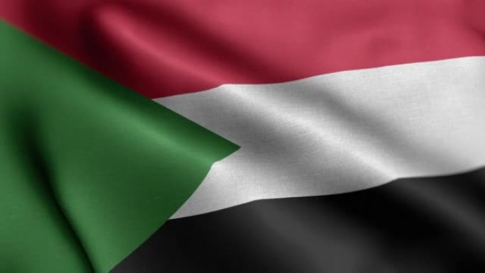 苏丹国旗-苏丹国旗高细节-国旗苏丹波浪图案可循环元素-高分辨率和高细节织物纹理和无尽循环股票视频