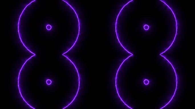 紫色tesseract圈能量叠加效果循环