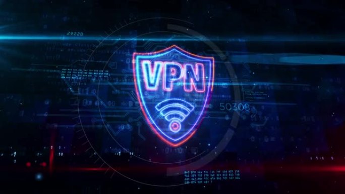 VPN霓虹灯抽象概念动画