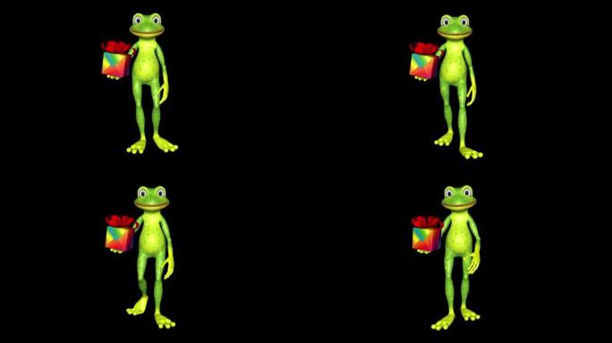 青蛙显示礼物循环的Alpha通道