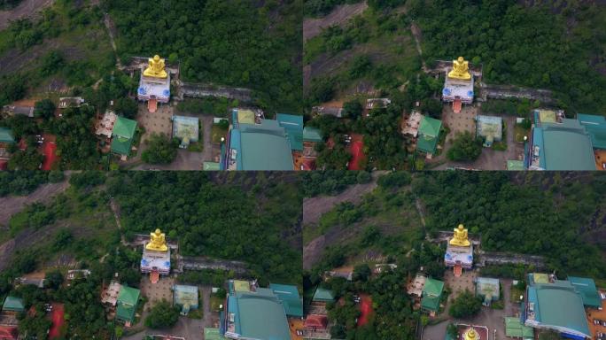 丹布拉斯里兰卡无人机镜头中金佛像的俯视图