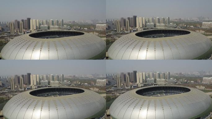 0047高清4k航拍天津奥林匹体育馆建筑