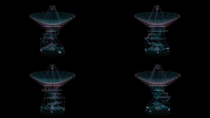 全息图大型卫星碟式望远镜。科技概念