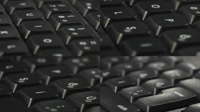 键盘电脑的特写镜头。技术支持。按下enter按钮。