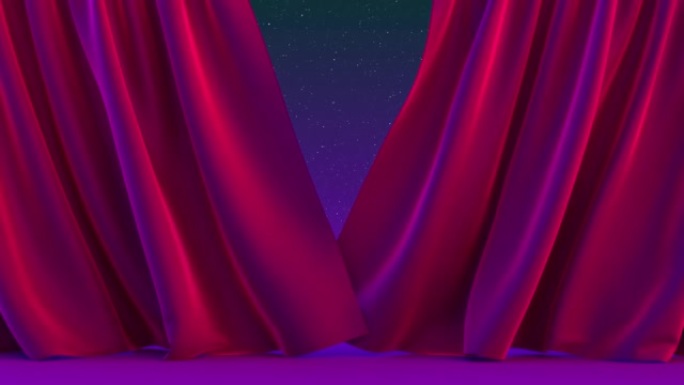舞台上的窗帘开启的动画