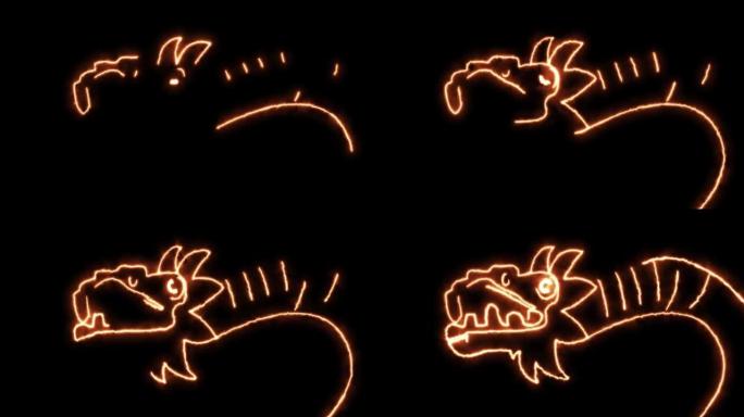 动画外观绘制羽毛蛇，显示了墨西哥多神文化中上帝的尖牙代表，作为与奥尔梅克的雨有关的上帝，